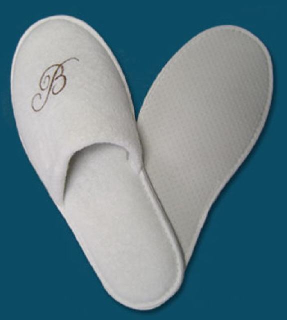 Geschlossener Frottee-Slipper mit Anti-Rutsch-Gumminoppen-Sohle